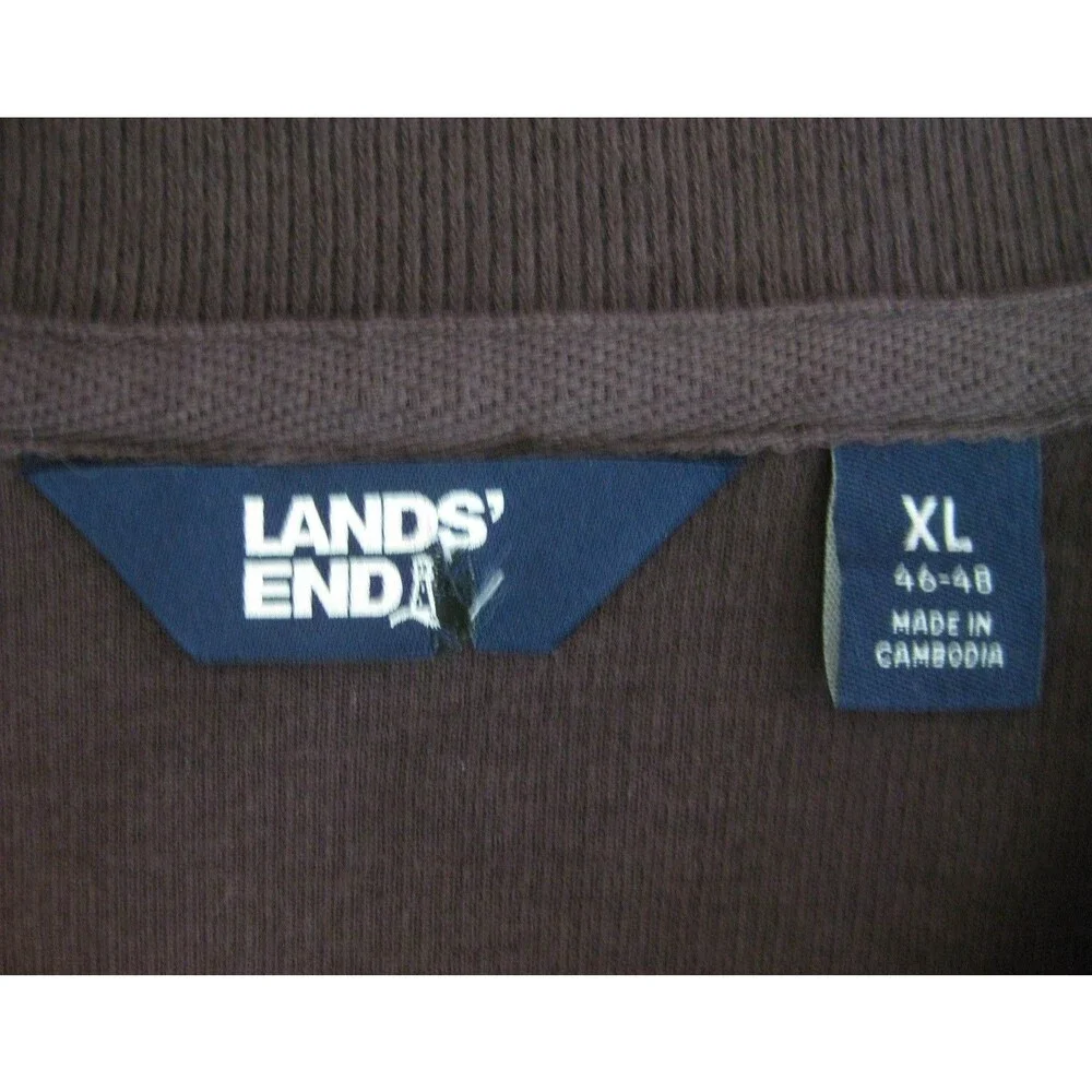 Lands' End 1/4 Zip Sweater Mens Size XL Maroon Purple Long Sleeve Cotton Blend